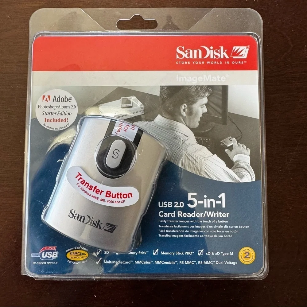 New SanDisk ImageMate USB 2.0 5-in-1 Card Reader / Writer SDDR-99-A15